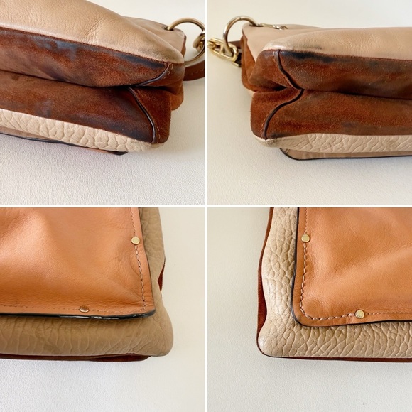 Coach Dreamer Bag Leather Shoulder Suede Casual Chic Colorblock Elegant Tan - Picture 14 of 16